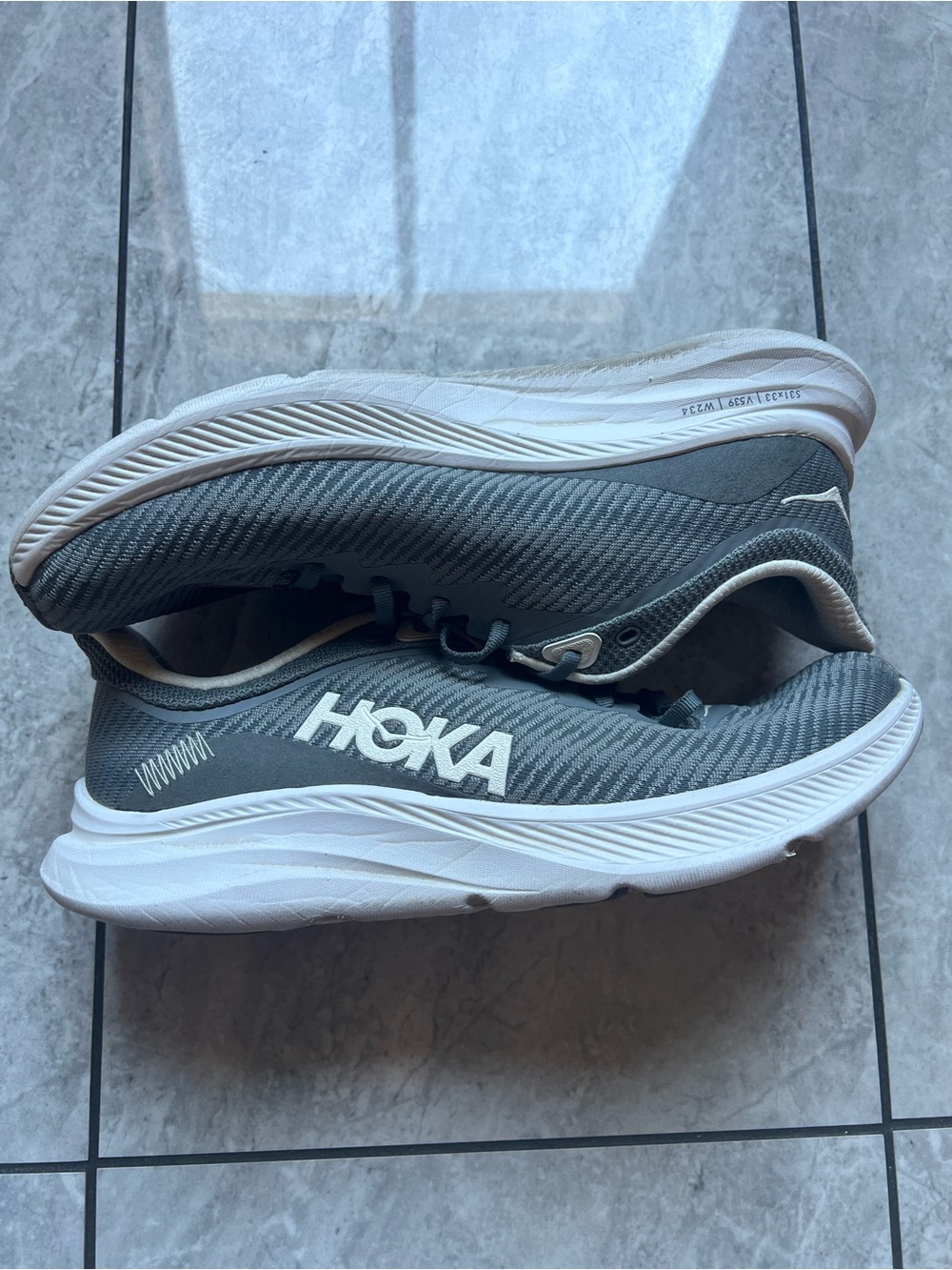 Hoka One One HOKA Solimar Asteroid Gray/White Running Athletic Gym Jogging Sz 10